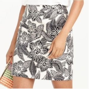 J. CREW Postage-stamp Polynesian Floral Mini Skirt